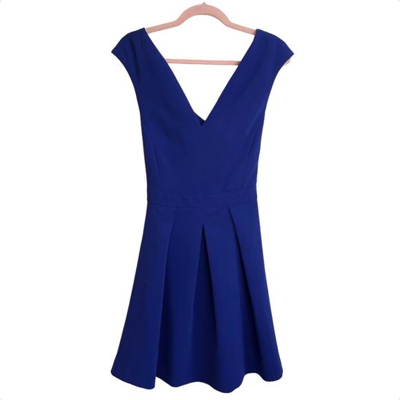 BA&SH Royal Blue Pleated Cross Back Sleeveless Dress - Picture 1 of 8